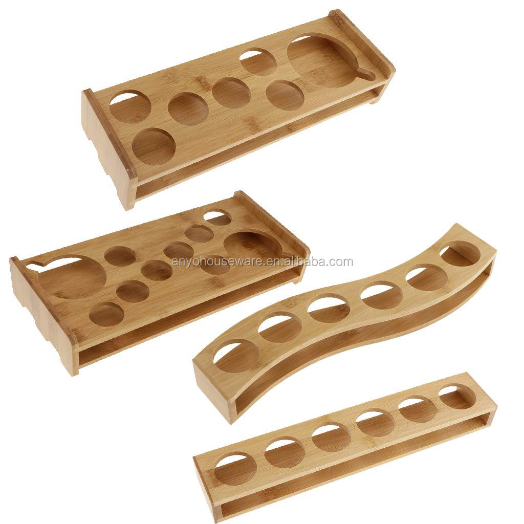 Eco-friendly Organic Bamboo Slot Glass Display Holder for Party, Bars, Pubs and Home