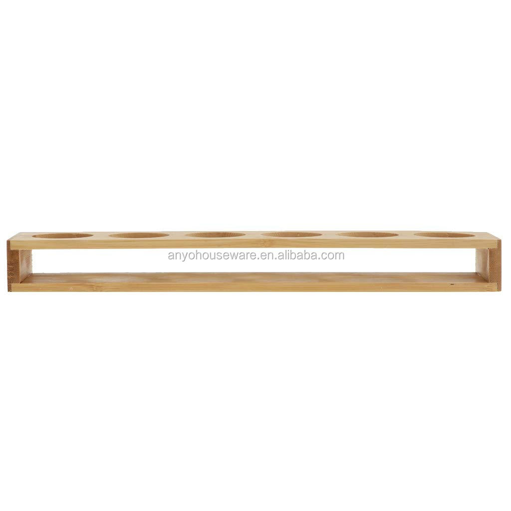 Household Kitchen Bamboo Shot Glass Holder Rack Cup Serving Tray