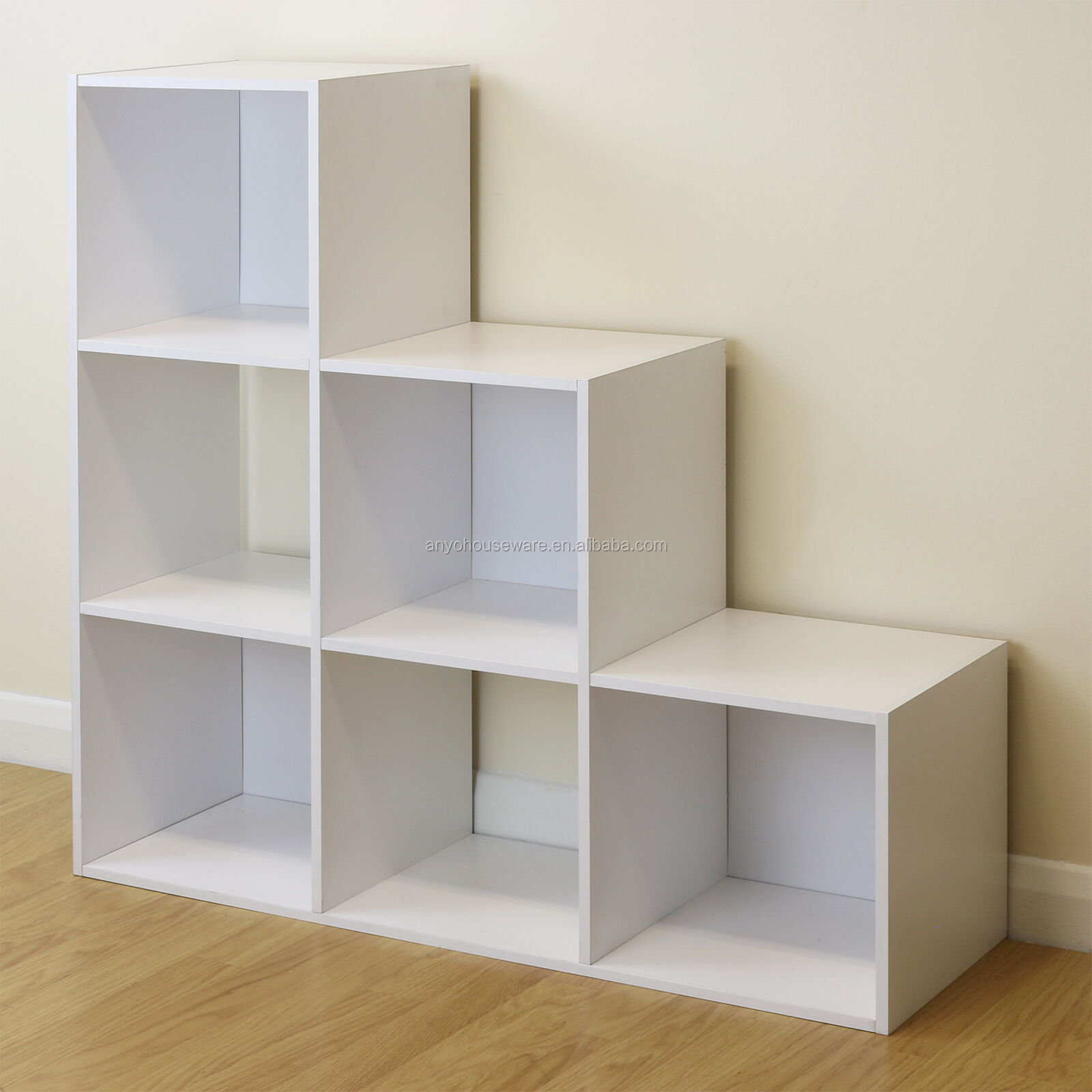 White 6 Cube Kids Toy games Storage Unit Girls and boys Bedroom 3 tier shelf Grey Boxes Cabinet