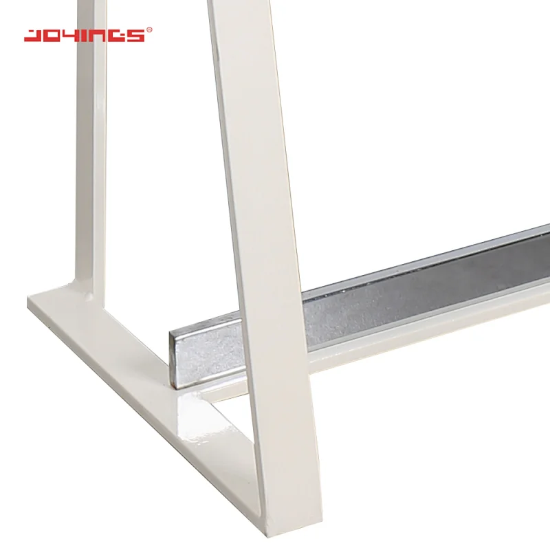Boutique Multi-functional floor stand Stainless Steel Adjustable Clothes Display Stands L Arm Rack in Shopping Mall