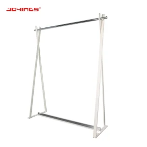 Boutique Multi-functional floor stand Stainless Steel Adjustable Clothes Display Stands L Arm Rack in Shopping Mall