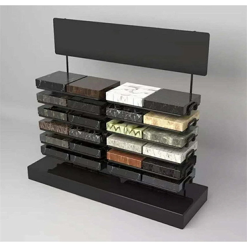 Black Powder Coating Granite/Tile Display Shelves