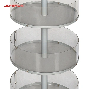Clear acrylic round display box 5 Layer Rounded Acrylic Retail Display Attractive Superstore Racks