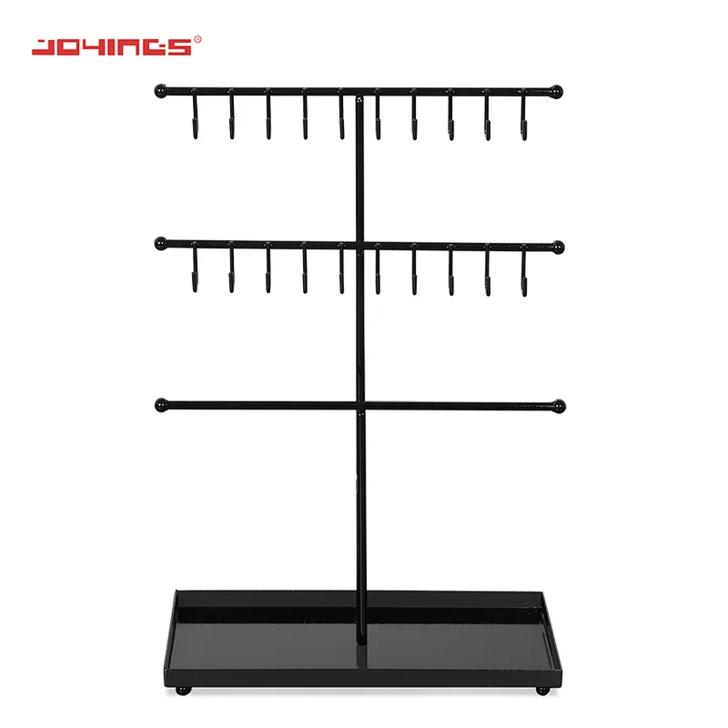 fashion 3 Layers Accessories Earring Showcase/Ring Holder Jewelry metal Display Necklace rack/Jewelry hanging display stand