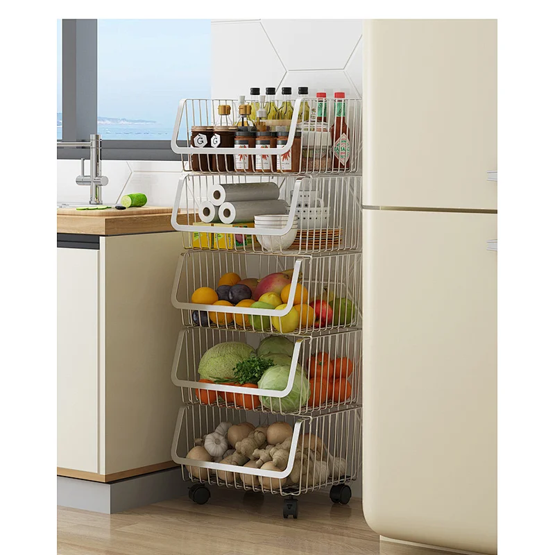 Basket Use Kitchen Storage Shelf Customized Retail Store Easy Assemble Tier Home Floor Standing Display Unit,light Duty Rack 300