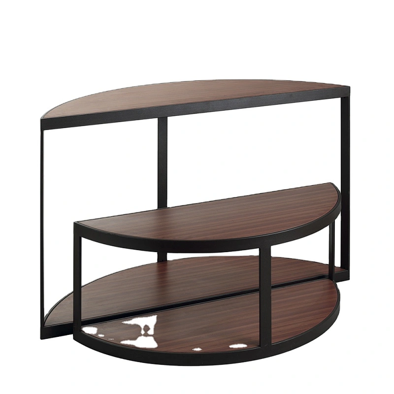 Made-In-China Black Metal +Wood Multi Tiers Desk Display Rack Table Display Stand