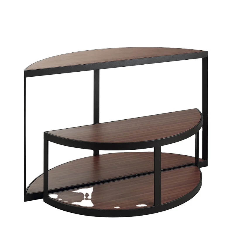 Made-In-China Black Metal +Wood Multi Tiers Desk Display Rack Table Display Stand