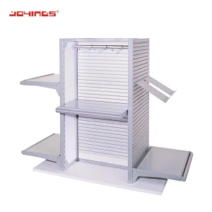 Multi-Functional Easy to Assemble Double Sided Aluminum Slatwall Display Stand for Supermarket Display Products