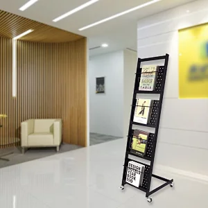 POP Metal Pegboard Display Shelf Rack Magazine Floor Display Stand A4/45 Brochure Holder Promotion Advertising Display Rack