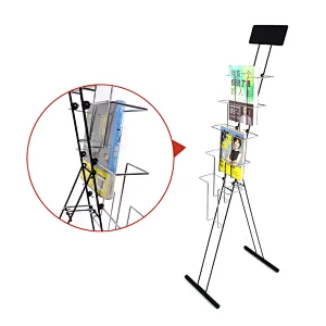 China Factory Metal Portable Literature Rack Floor Standing Trade Show Brochure Holder Rack