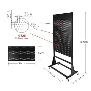 free standing pegboard display