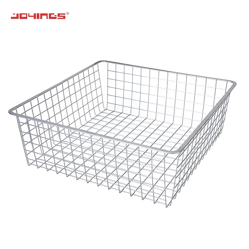 Large size Stackable Storage basket Metal Wire Basket for home storage closet organizer