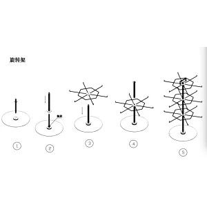 Metal Rotating Display Stand with Hooklayer Spinning Floor Hanging Wire Jewelry Display Rack Socks Display Stand Shops JOYINGS