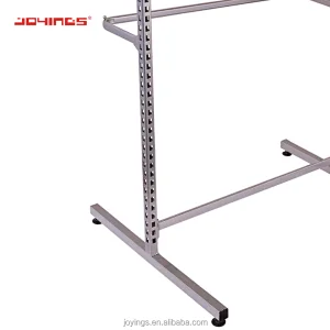 Floor Standing Wood Top Clothes Display Stand with hanging bar