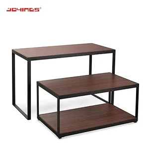Double-Layer Wooden Clothes Store MDF Table Clothes DisplaysTable
