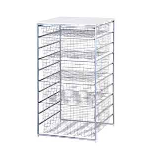 4 Sliding Basket Set Powder Coating Wire Storage Basket Organizer Mesh Basket Shelving Organizer