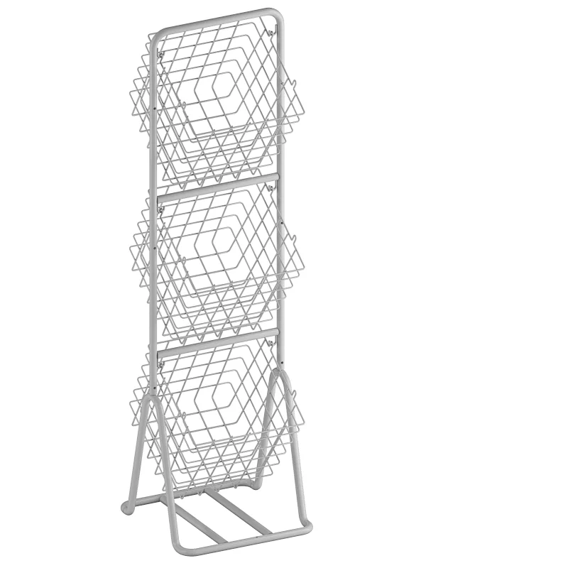 Fruit Racks Vegetable Stands Wire Grid Basket Use Kitchen Storage Shelf Customized Retail Store Easy Assemble Tier Home Steel