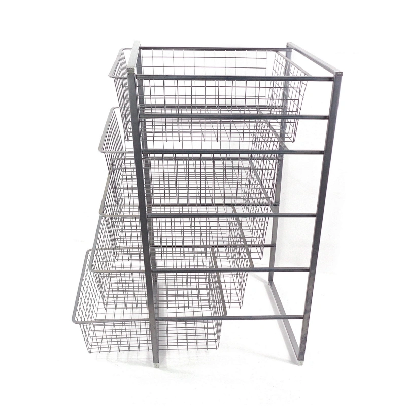 shelving Drawers Storage Rack Metal Wire Free Standing Pull Out Kitchen basket