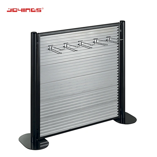 Double Sided Slatwall Display Rack Promotion Magazine, Brochure Display Rack, Aluminum Extrusion Back Panel Display rack