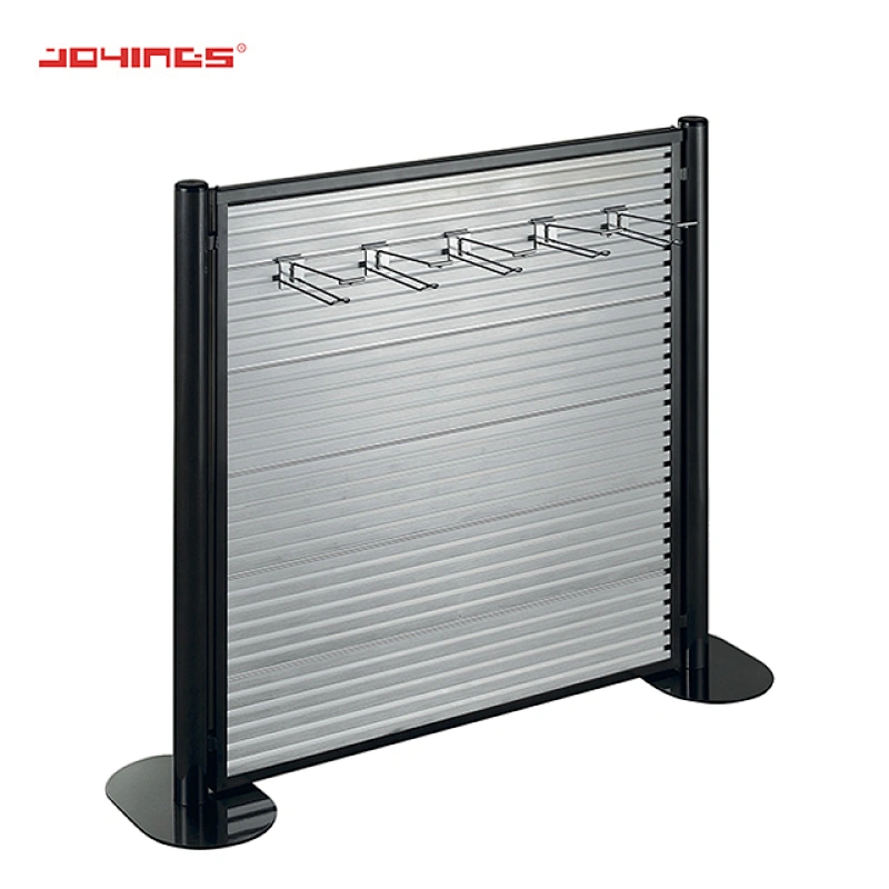 Double Sided Slatwall Display Rack Promotion Magazine, Brochure Display Rack, Aluminum Extrusion Back Panel Display rack