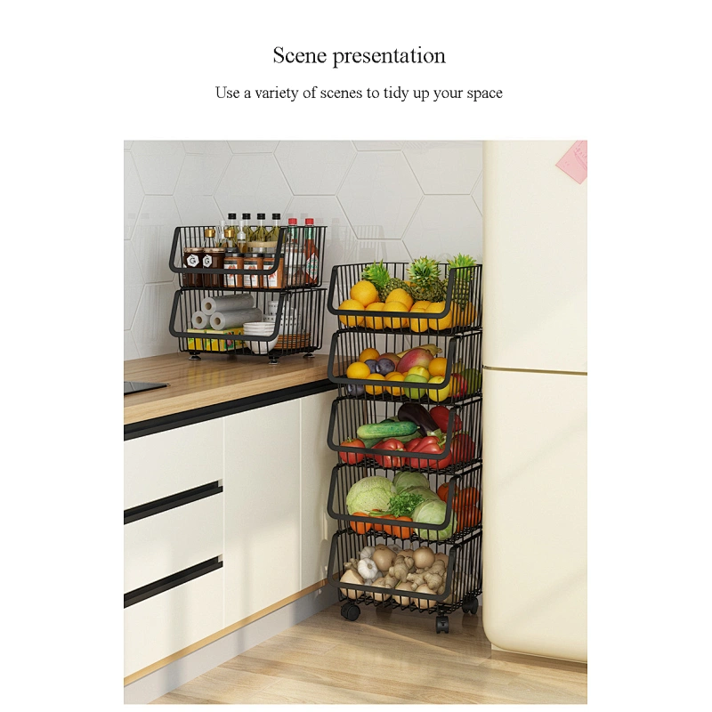 Basket Use Kitchen Storage Shelf Customized Retail Store Easy Assemble Tier Home Floor Standing Display Unit,light Duty Rack 300