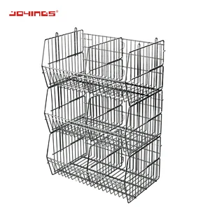 Assemble easily removable metal wire basket box home store and supermarket kitchen living room wire metal basket