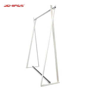 Boutique Multi-functional floor stand Stainless Steel Adjustable Clothes Display Stands L Arm Rack in Shopping Mall