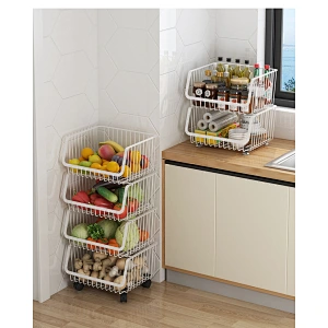 Basket Use Kitchen Storage Shelf Customized Retail Store Easy Assemble Tier Home Floor Standing Display Unit,light Duty Rack 300