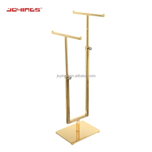 Fashion Rosed Golden Handbag Display Stainless Steel Handbag Display Stand Adjustable Handbag T Stand