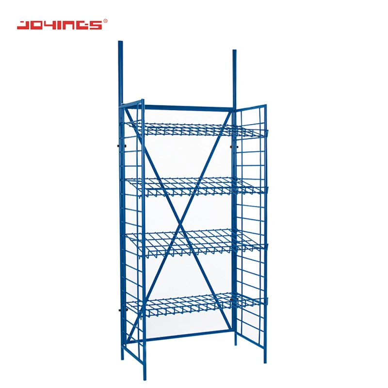Single Side Blue Powder Coating Oil Metal Display