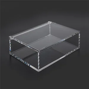 Customized acrylic charity storage Transparent or colored Acrylic box Storage and High Quality  tissue box holder