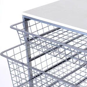 4 Sliding Basket Set Powder Coating Wire Storage Basket Organizer Mesh Basket Shelving Organizer