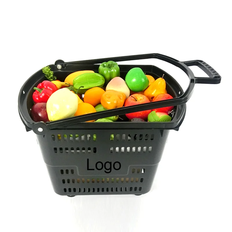 plastic basket with wheels