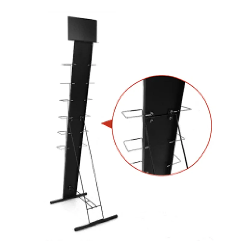 Metal Portable Literature Holder Easy Assembly Brochure Display Rack with boutique back support rack and silver wire holder