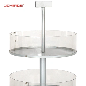 Clear acrylic round display box 5 Layer Rounded Acrylic Retail Display Attractive Superstore Racks