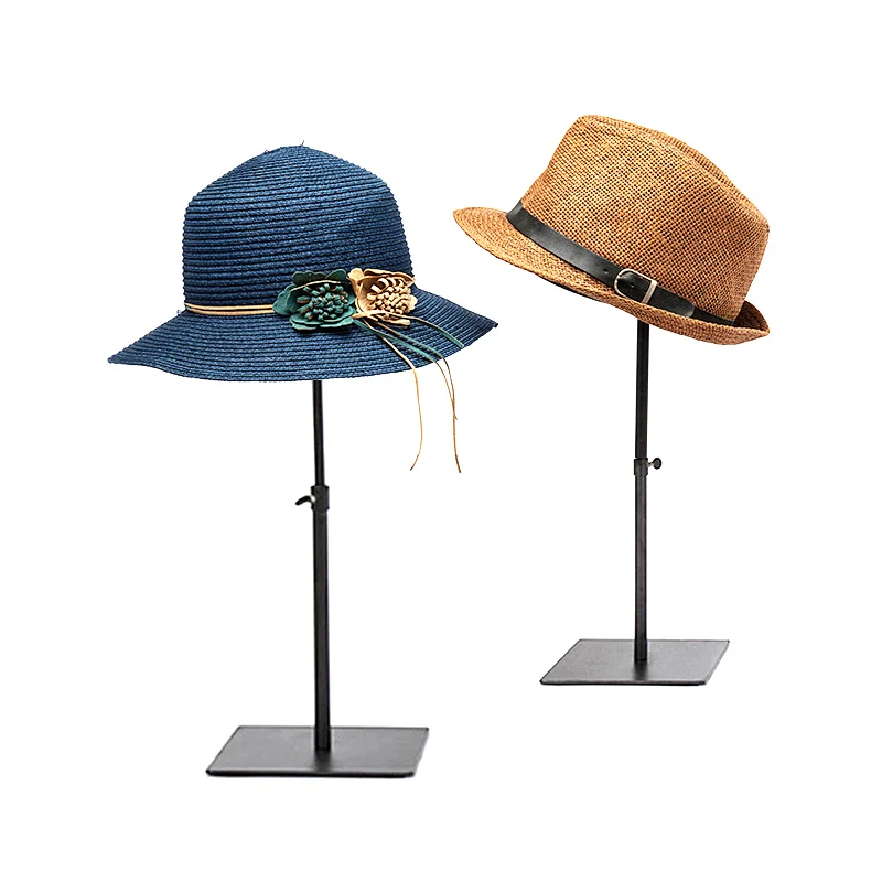 Counter Top Beret Hat Holder Fashion Shop Countertop Caps Display Holder Metal Wire Fashion Adjustable Hight Hats Display Stand