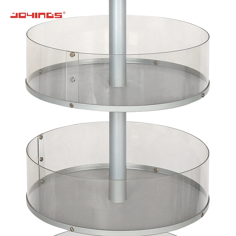 Clear acrylic round display box 5 Layer Rounded Acrylic Retail Display Attractive Superstore Racks