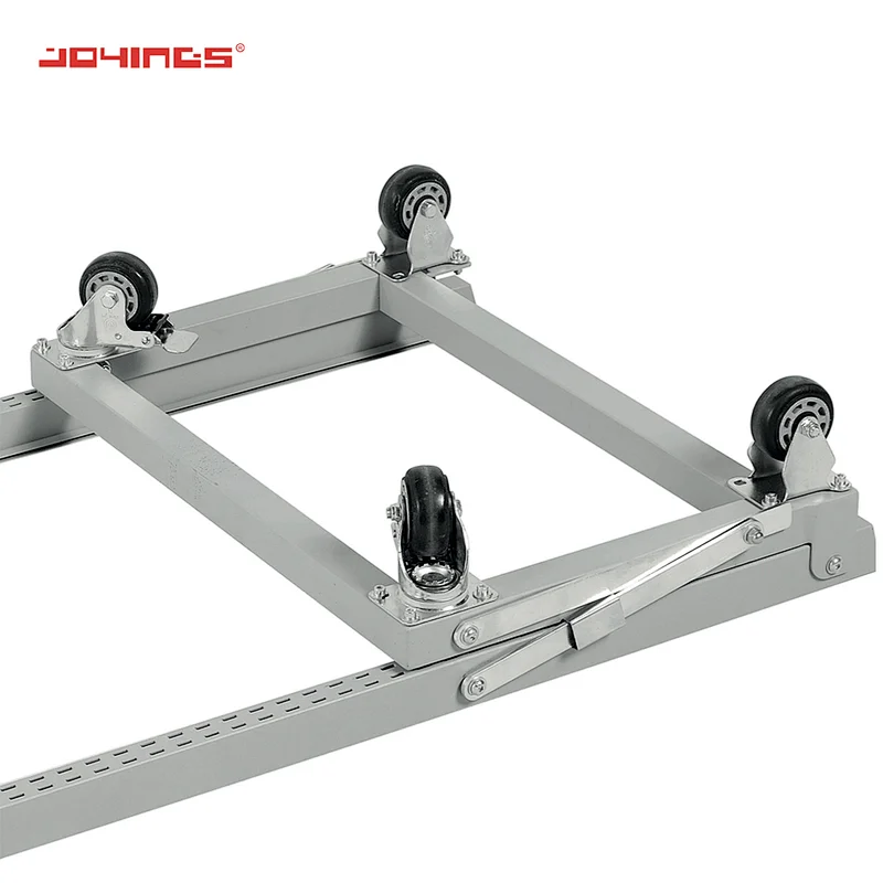 4-layer Foldable & Easy to Move Floor Display Cart Supermarket Rack Light Duty Metallic Single-sided