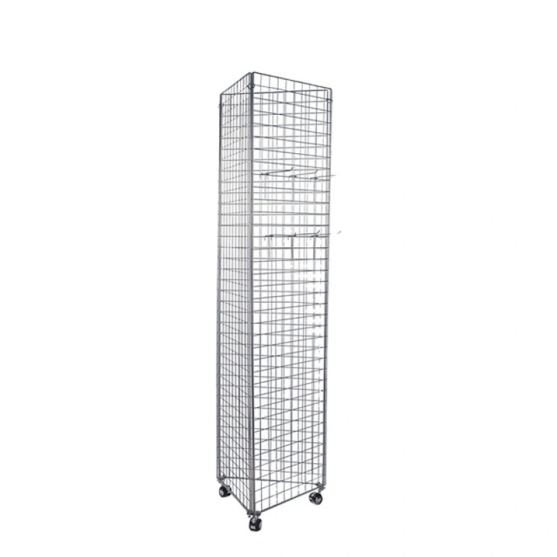 OEM Rotating Floor Standing 3-sided Wire Shelving Display Stand