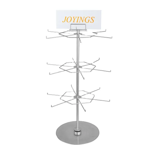 Metal Rotating Display Stand with Hooklayer Spinning Floor Hanging Wire Jewelry Display Rack Socks Display Stand Shops JOYINGS