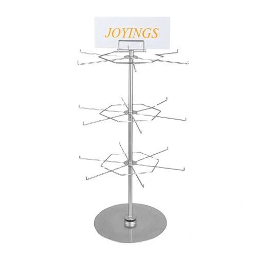 Metal Rotating Display Stand with Hooklayer Spinning Floor Hanging Wire Jewelry Display Rack Socks Display Stand Shops JOYINGS