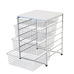 Metal Wire Free Standing Pull Out Kitchen Vegetable Fruit storage basket shelving Drawers Storage Rack