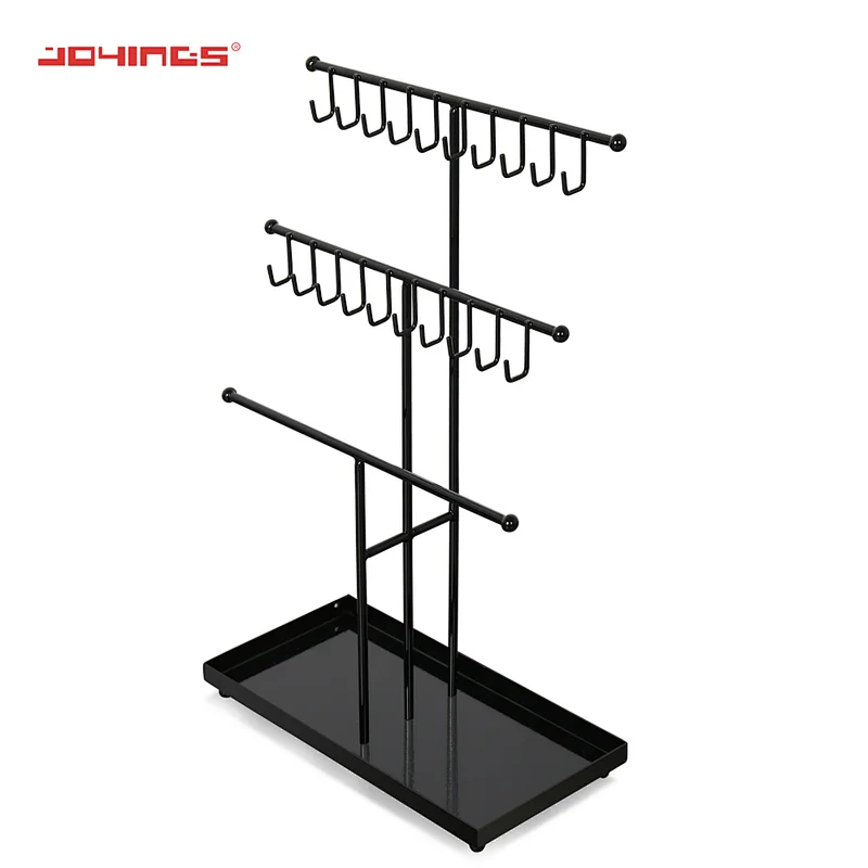 fashion 3 Layers Accessories Earring Showcase/Ring Holder Jewelry metal Display Necklace rack/Jewelry hanging display stand