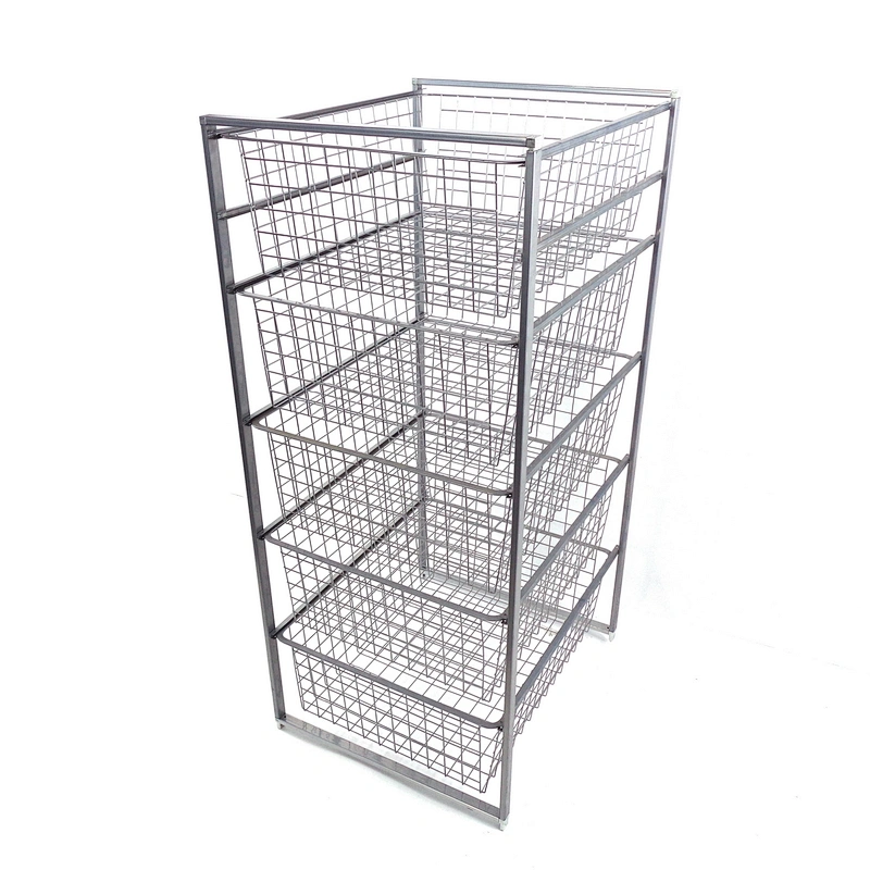 shelving Drawers Storage Rack Metal Wire Free Standing Pull Out Kitchen basket