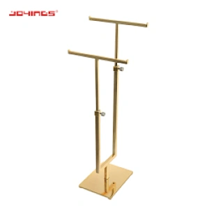 Fashion Rosed Golden Handbag Display Stainless Steel Handbag Display Stand Adjustable Handbag T Stand