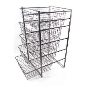 shelving Drawers Storage Rack Metal Wire Free Standing Pull Out Kitchen basket