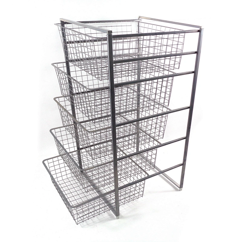 shelving Drawers Storage Rack Metal Wire Free Standing Pull Out Kitchen basket