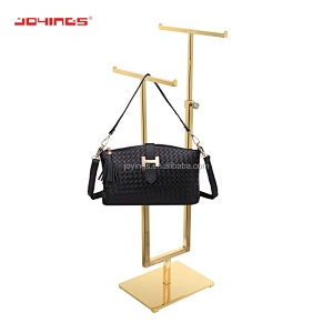 Fashion Rosed Golden Handbag Display Stainless Steel Handbag Display Stand Adjustable Handbag T Stand
