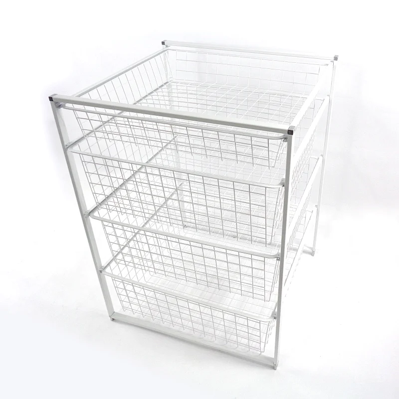 Metal Wire Free Standing Pull Out Kitchen Vegetable Fruit storage basket shelving Drawers Storage Rack