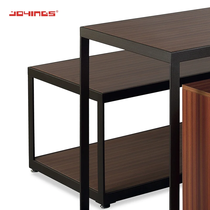 Double-Layer Wooden Clothes Store MDF Table Clothes DisplaysTable